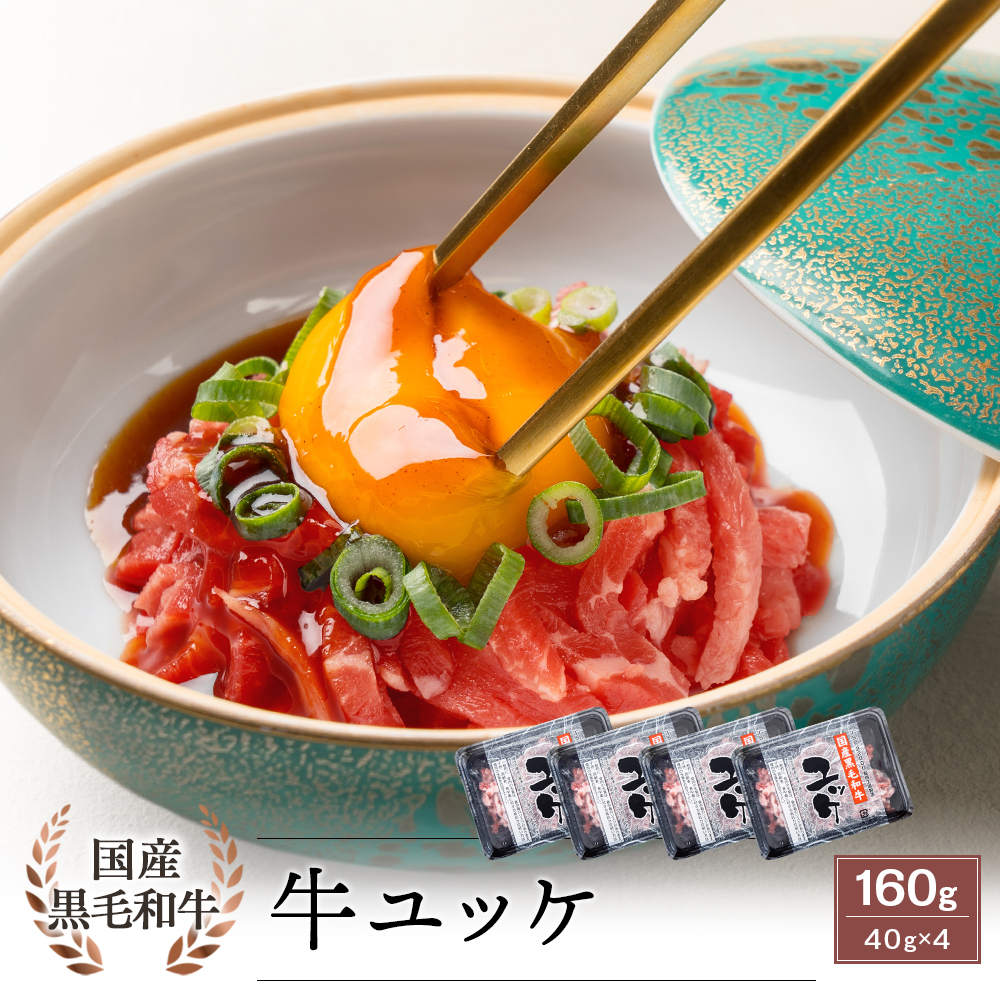 【生食用】国産黒毛和牛 ユッケ 40g×4パック タレ付