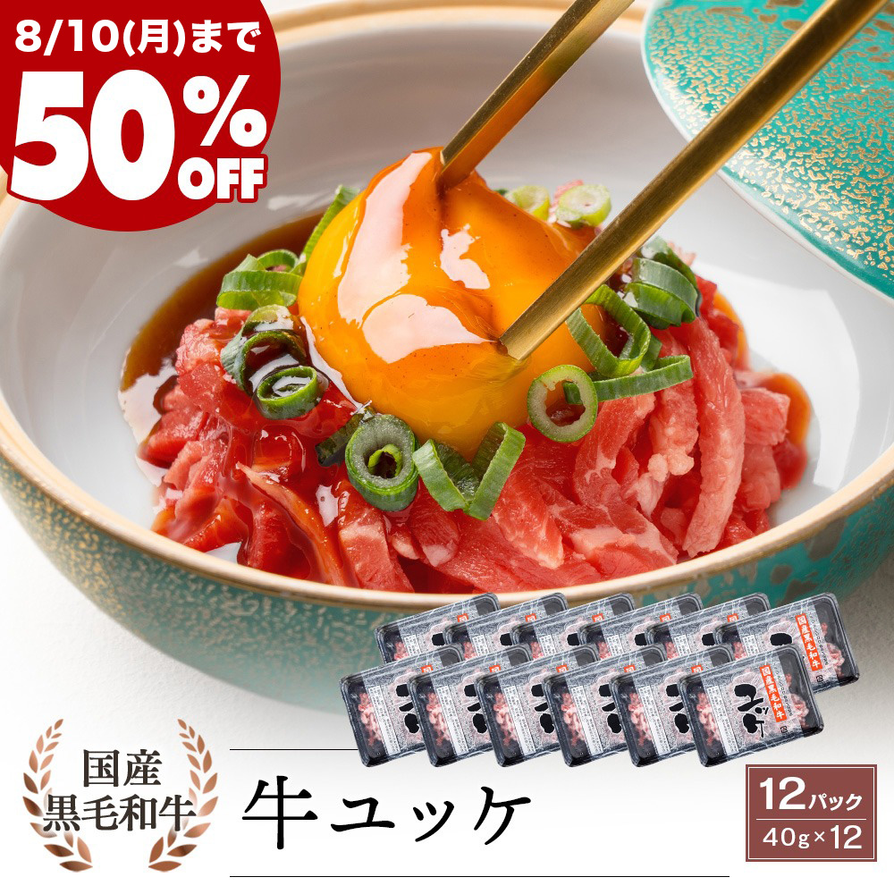 国産黒毛和牛 ユッケ 40g×12 タレ付